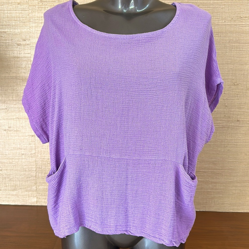 Oversized cotton top in hand dyed lilac. New with tags from Sundance.